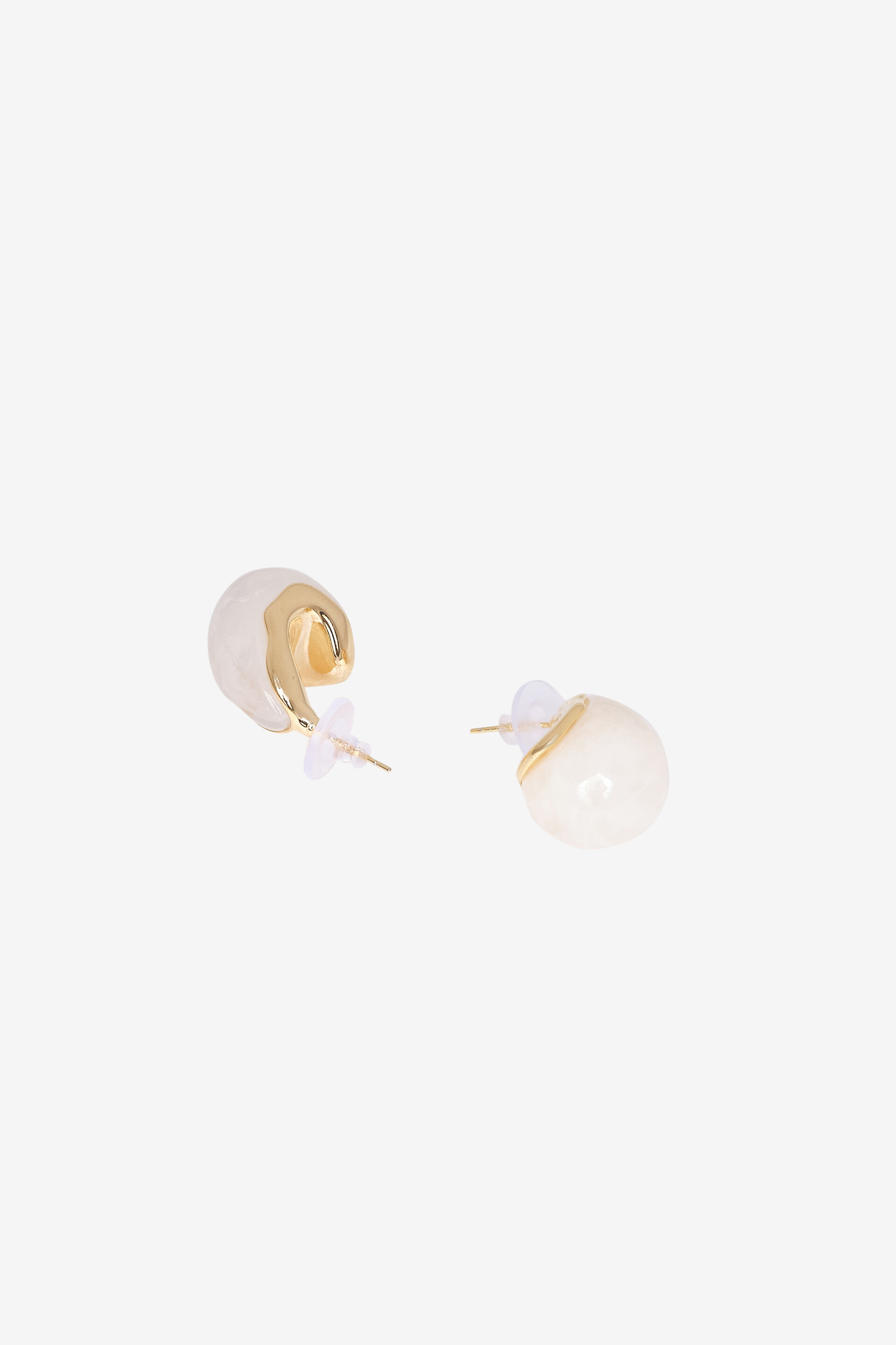 Off White Curved Earrings, , image 3